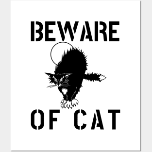 BEWARE OF CAT Posters and Art